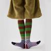 Damen Kniestrümpfe, Modische Gestreifte Strümpfe Cosplay Oberschenkelhohe Strümpfe Schlauchsocken Gestreifte Lange Stiefelsocken