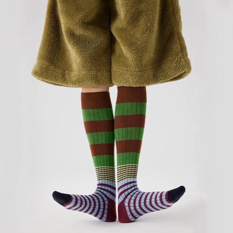 Damen Kniestrümpfe, Modische Gestreifte Strümpfe Cosplay Oberschenkelhohe Strümpfe Schlauchsocken Gestreifte Lange Stiefelsocken