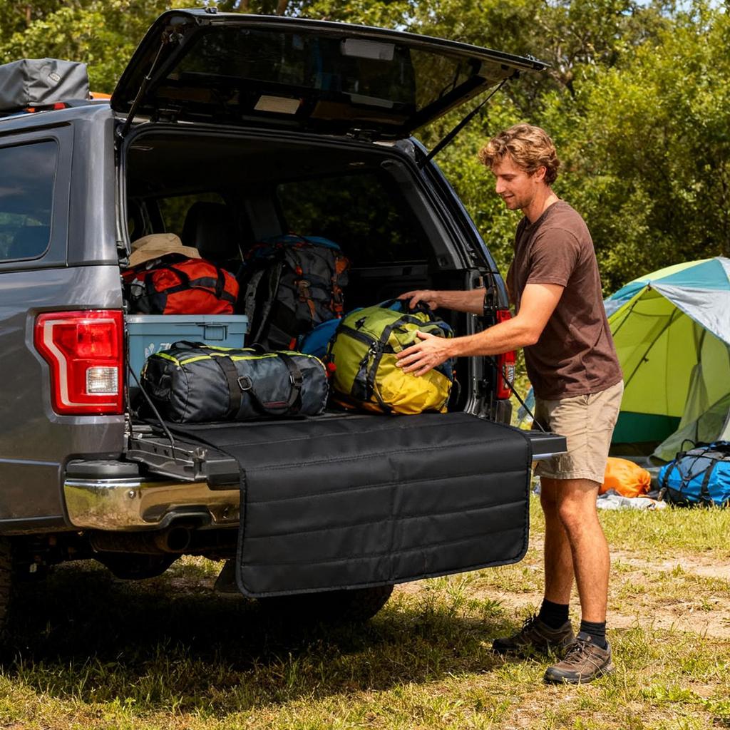 Car Trunk Cover Foldable Non Slip Guard Bumper Flap Protector For Home Car Daily Travel Outdoor Van Storage Utility Protection