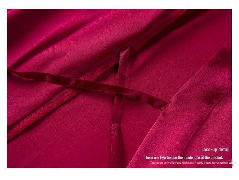 Satin Damen Frühling/Sommer Morgenmantel: Leichter Luxus, Kühlung, Neun-Ärmel-Pyjama und Bademantel