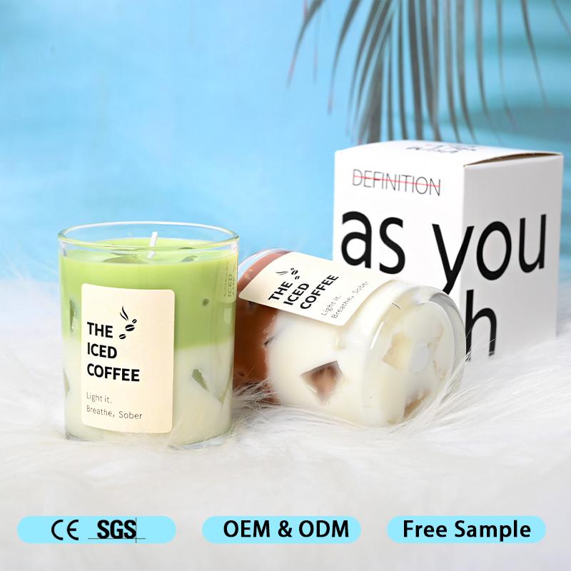 High Quality Smokeless Multicolor Jar Organic Soy Wax Handmade Scented Candle for Interior Design