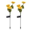 Solar Powered 3-Head Sunflower LED Garden Stake Light