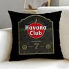 Classic Beverage Brand Havana Club Cushion Cover Soft  EasyWash Pillow Case  Versatile for Couch Bed Travel and Office
