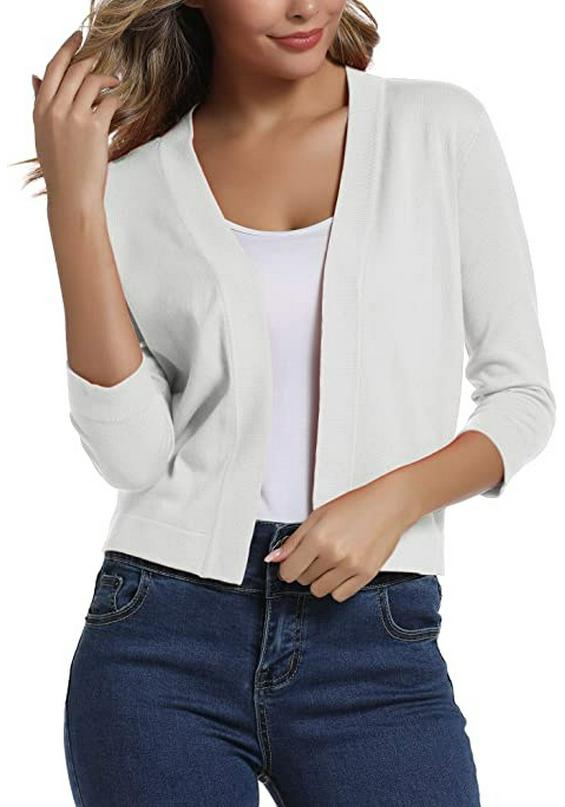 Versatile Women's Knit Cardigan Sweater - Simple, Short Jacket for Spring and Autumn
