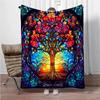 3D Abstract Tree Of Life Flannel Blanket Fluffy Children Sofa Plush Bedspread Throw Lunch Blanket for Sofa Bed Nap Cover Kids