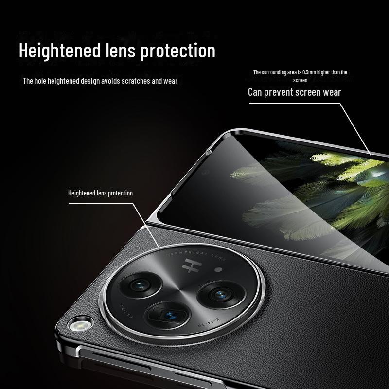 OPPO Find N3 Folding Screen Electroplated Leather Case: Full-Cover, Anti-Fall, with Stand