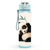 1PC Ink Wash Painting Panda Bamboo Pattern 750ml Color Plastic Sports Water Bottle Leakproof Flip Straw Lid Suitable for Sports Office Home Use