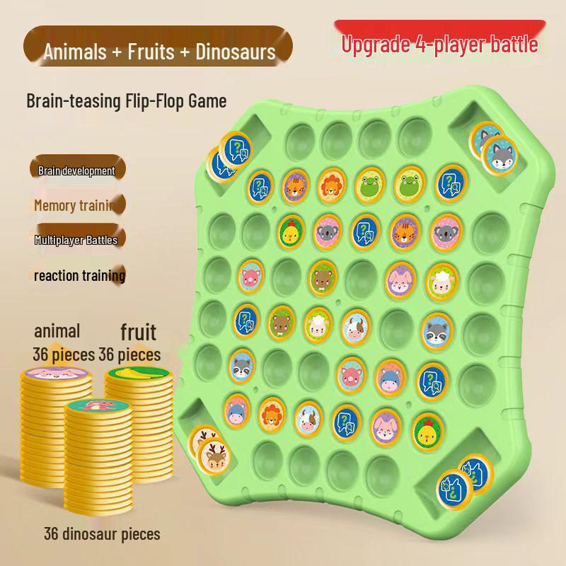 Children's Animal Battle Flip Chess Puzzle - Observation & Concentration Training Toy