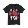 Fun Volleyball Mom T Shirt I'll Always Be Her Biggest Fan Heart Supportive