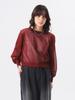 Beams Boy Long Sleeve Sheer Knit Wine Free Women's Back-to-Front Pullover,