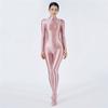 Sexy Women Oil Glossy Shiny Elastic Bodysuit Candy Color Bodycon Tights Jumpsuits One Pieces Thong Cosplay Maid Shaping Leotard