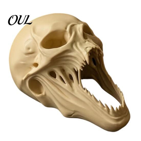 Dark Style Room Decor for Parties 3D Printed Halloween Skull Ornament, Realistic Horror Statue, Spooky Detailed Figurine Shelves with Sharp