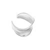 Eleganter gefrosteter matter breiter offener Ring für Damen - S925 versilbert, trendiger INS-Stil
