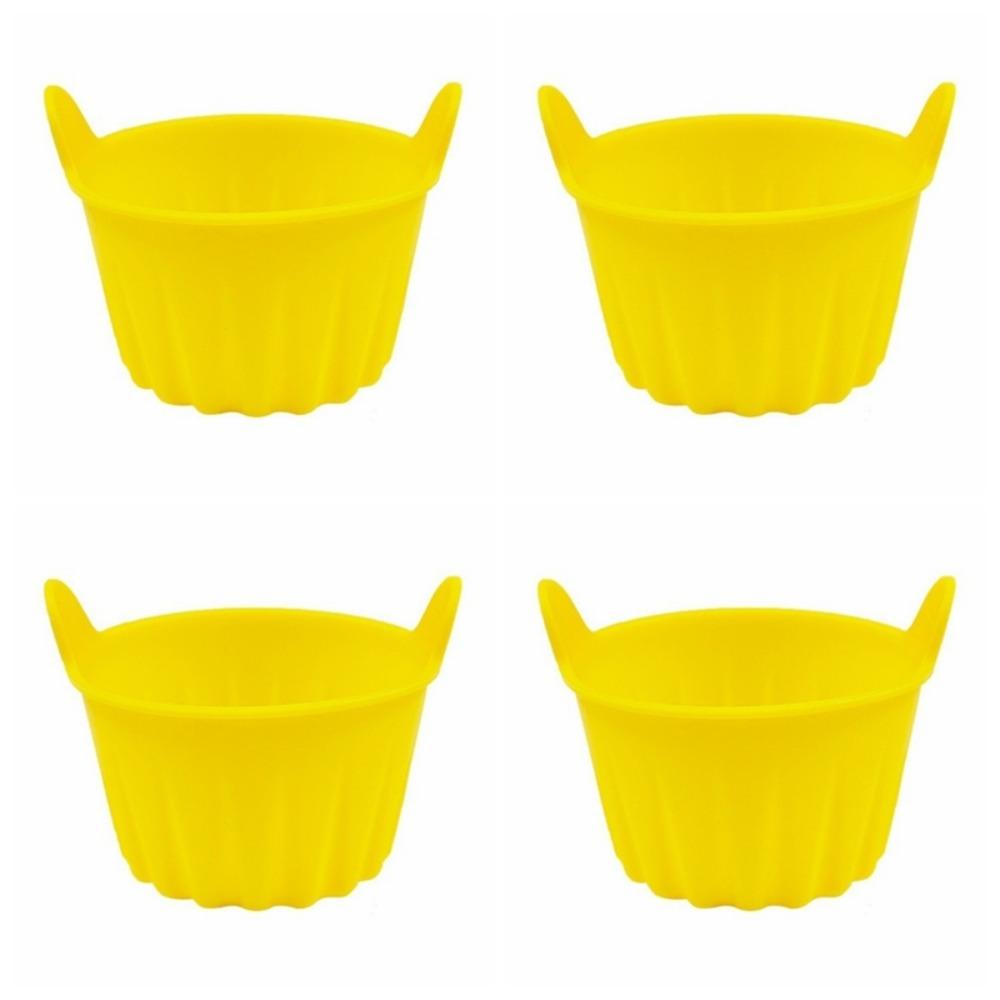 4Pcs Non-Stick Silicone Baking Molds Easy-To-Clean Muffin Cups Bakeware Cake Cup Home Kitchen