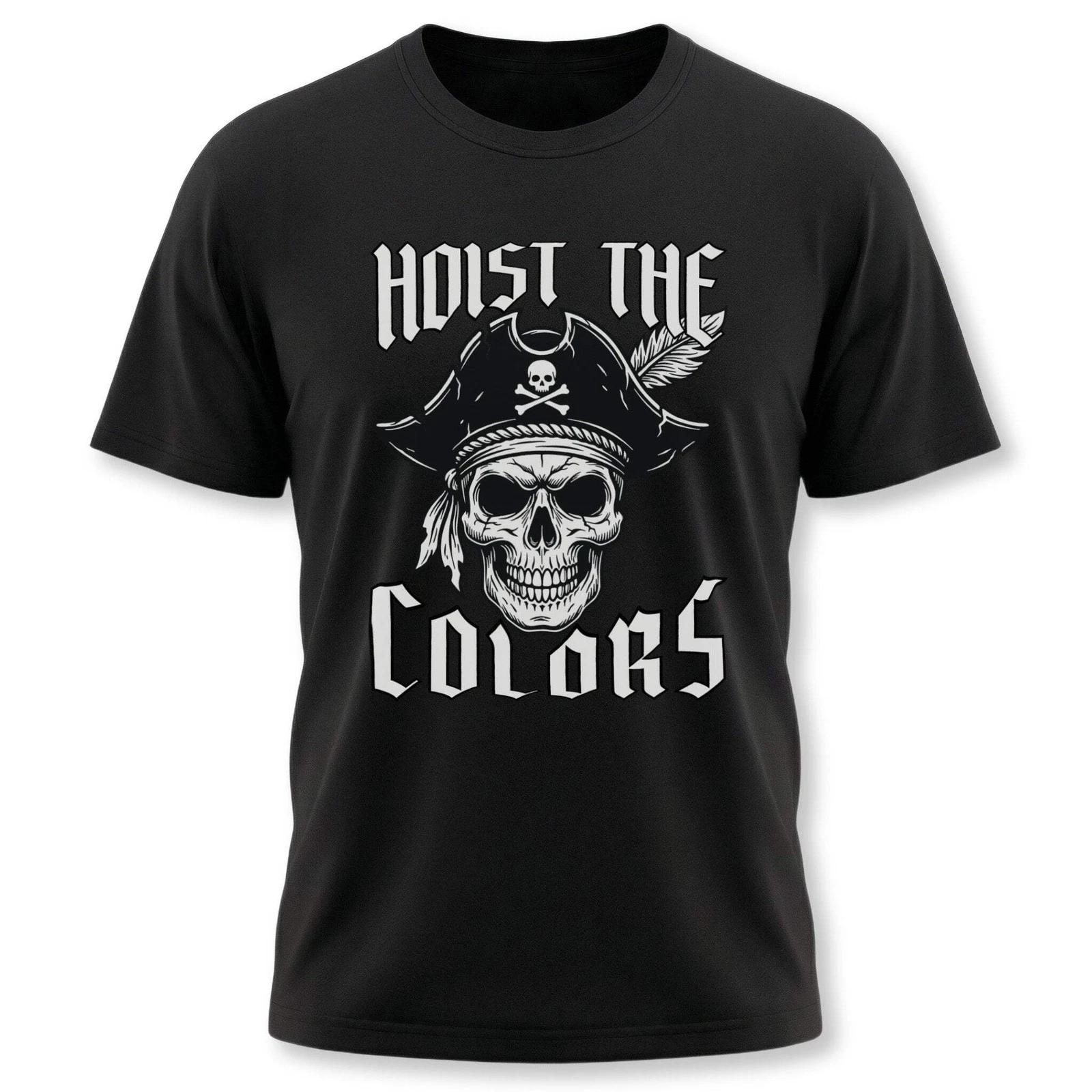 Hoist The Colors Pirate Skull T-Shirt | Jolly Roger Nautical Graphic Tee XXXL