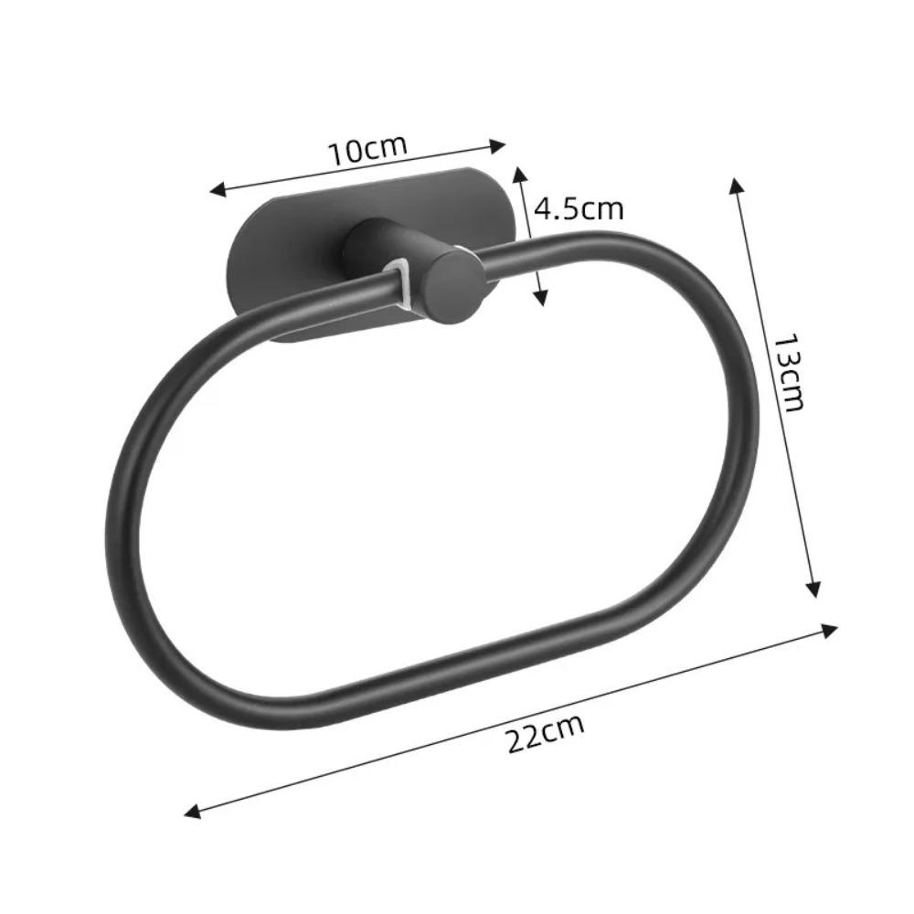 Bathroom Towels Rack Black Washhand Hanger Ring Rail Bar Kitchen Storage Accessories Stainless Steel Towel Holder Self-adhesiv