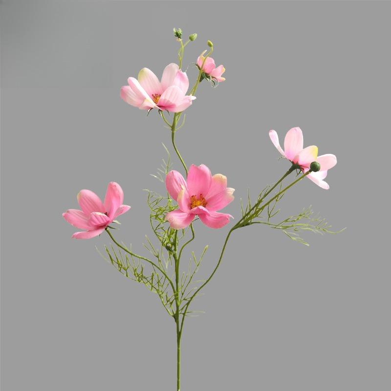 12pcs Simulation Coreopsis Silk Fake Flowers Artificial 5-Heads Coreopsis Branch White Flower Shopping Mall Decoration Plant