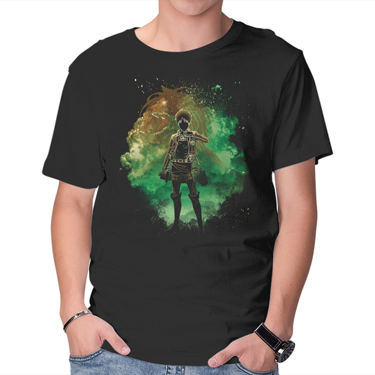 Unisex Crew Neck T-Shirt Soul Of The Attack Titan Graphic Short Sleeve Casual Tee XL