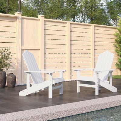 Vidaxl Adirondack Garden Chairs, 2 Pcs, Hdpe, White