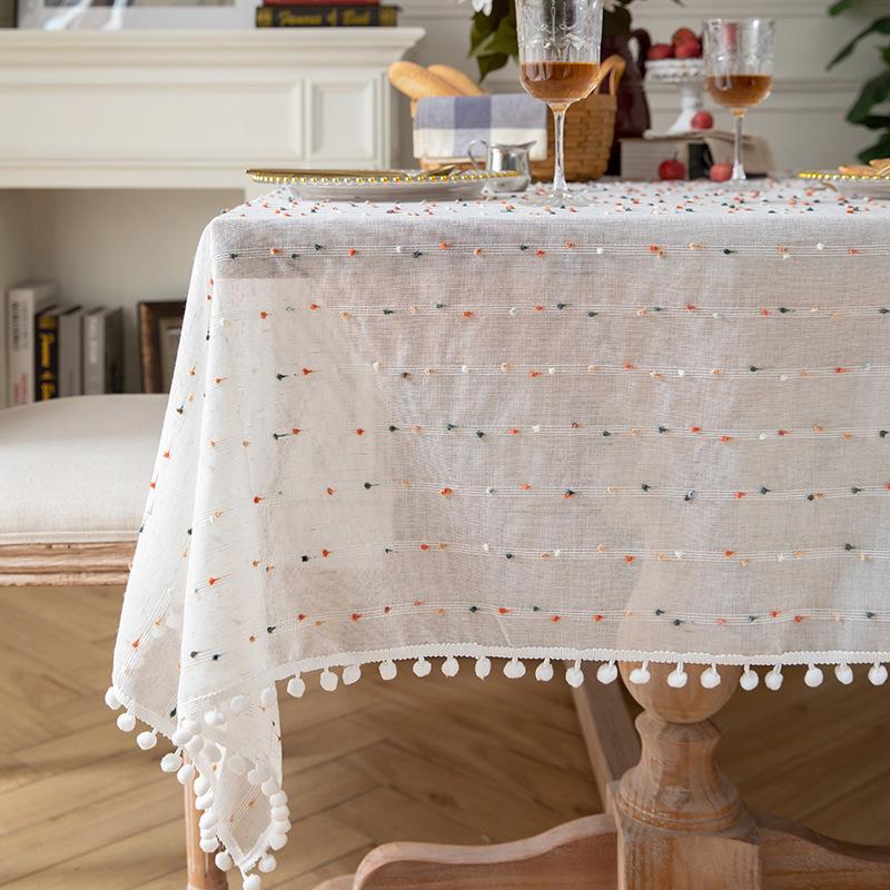 

Lace Tablecloth Decor Photo Background Cream Aesthetic Candy Tulle Dining Table Cover 90*90cm
