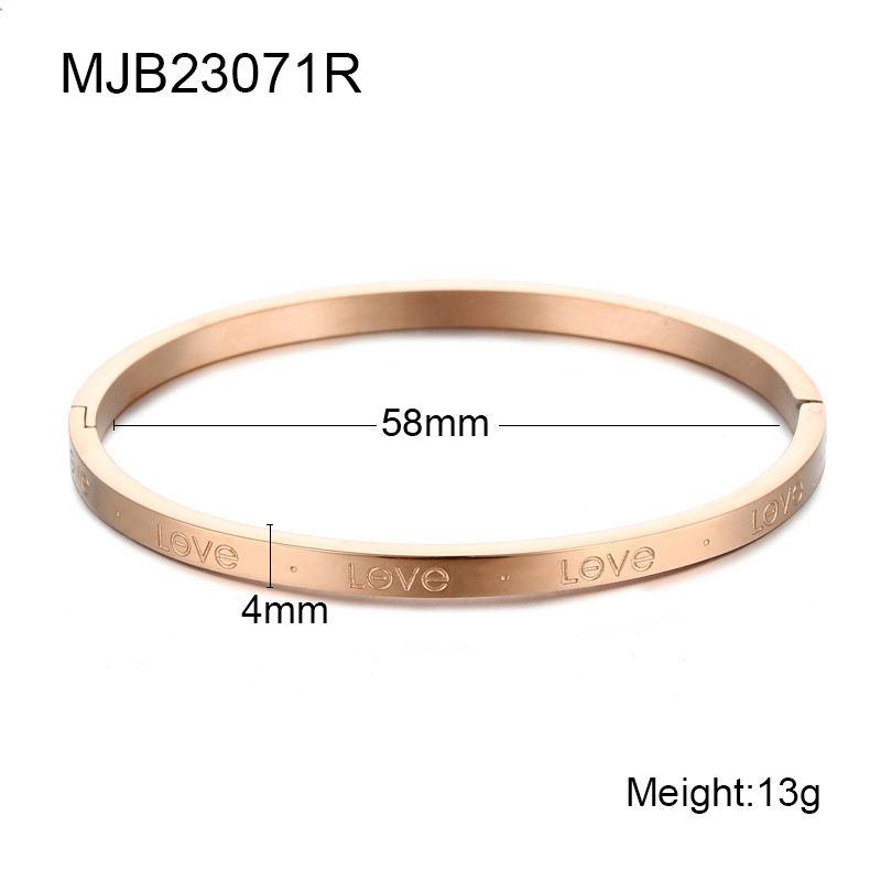 Personalized Female Jewellery Custom Stainless Steel 18K Gold Plated Love Bangles Bracelets for Women