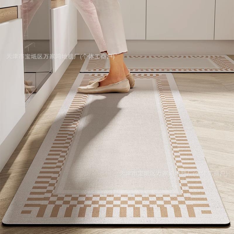 

1 шт. 50*80 Коврик для кухни в скандинавском стиле - Современный цветочный дизайн, резиновая основа, легко чистящийся прямоугольный коврик для домашнего декора 30 * 40Cm