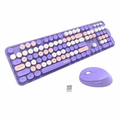 Mofi Sweet Wireless Retro - Like Keyboard and Mouse Set - Up: Ergonomically Engineered  Useful for Laptop Gaming and Office Operations