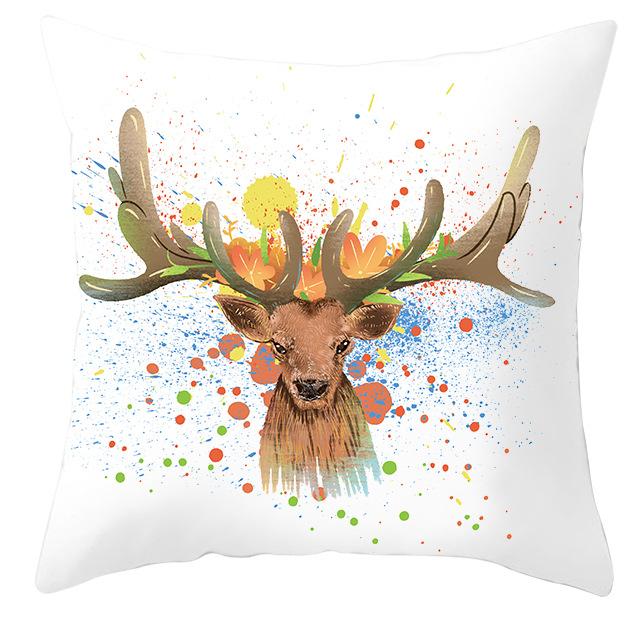 Christmas Elk Pillow Cover Home Gift Cushion Cover Fabric Sofa Pillow Cover