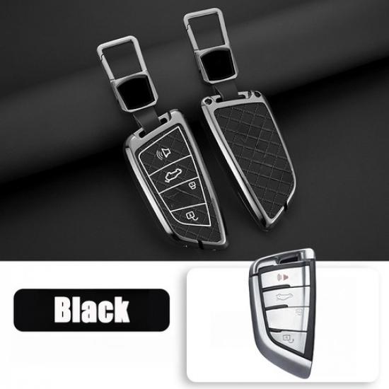 Zinc Alloy Leather Car Key Case Cover For BMW M5 2 3 4 5 6 X1 X2 X3 X4 X5 X6 X7 Black A