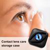 Creepy Eye Contact Lens Case Double Compartments Lens Holder with Mirror Tweezers Portable Storage Box for Makeup & Cosplay Accessories