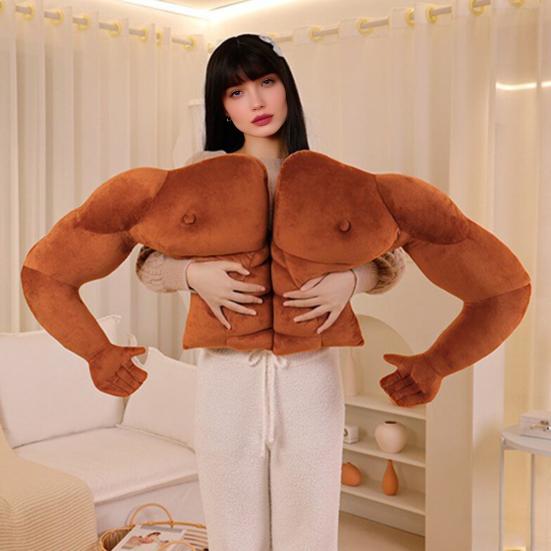 Yousheng Boyfriend Arm Pillow Stuffed Men Body Shape Pillow Hunky Chest Pillow Cuddle Companion for Neck And Shoulder Support