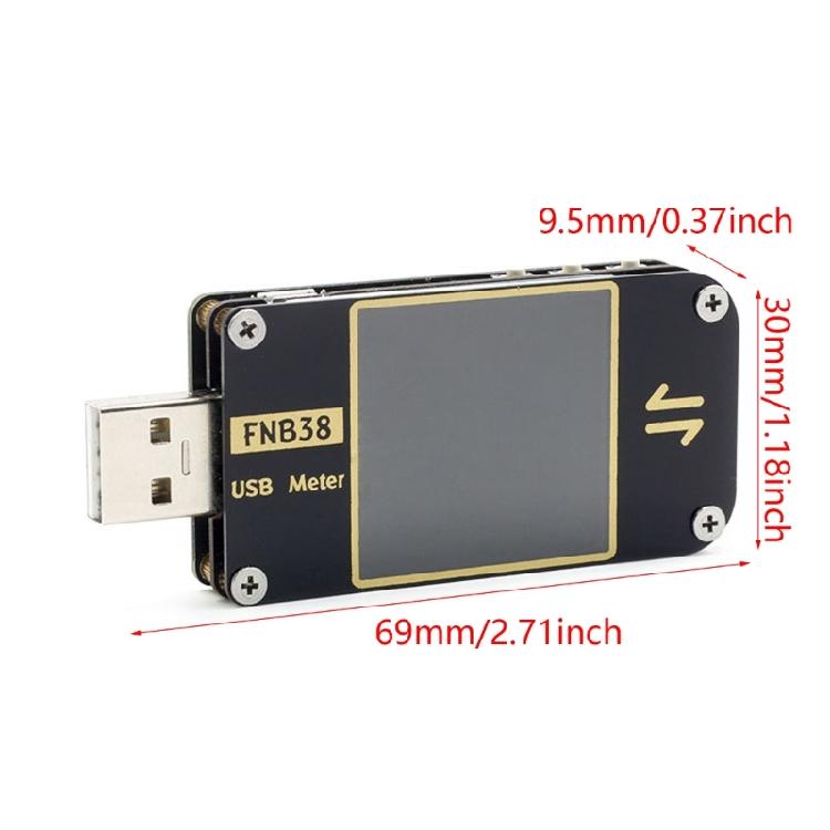 FNB38 Digital Voltmeter Ammeter Current And Voltage Meter USB Tester QC4+ PD3.0 2.0 PPS Fast Charging Protocol Capacity