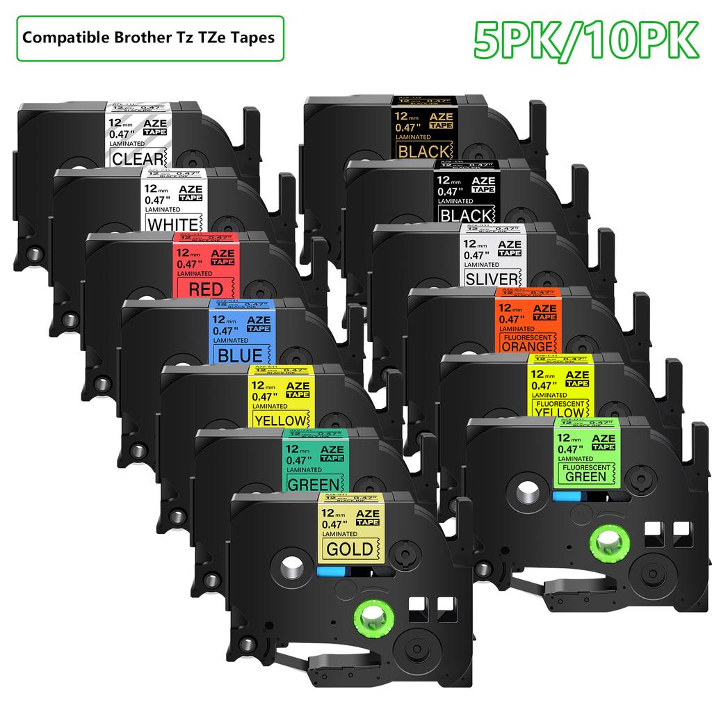 5PCS 231 241 Compatible for Brother Tz TZe-231 Tz-241 Tze-131 631 831 335 Tapes Black On White 12mm Label Tape for P-Touch Maker