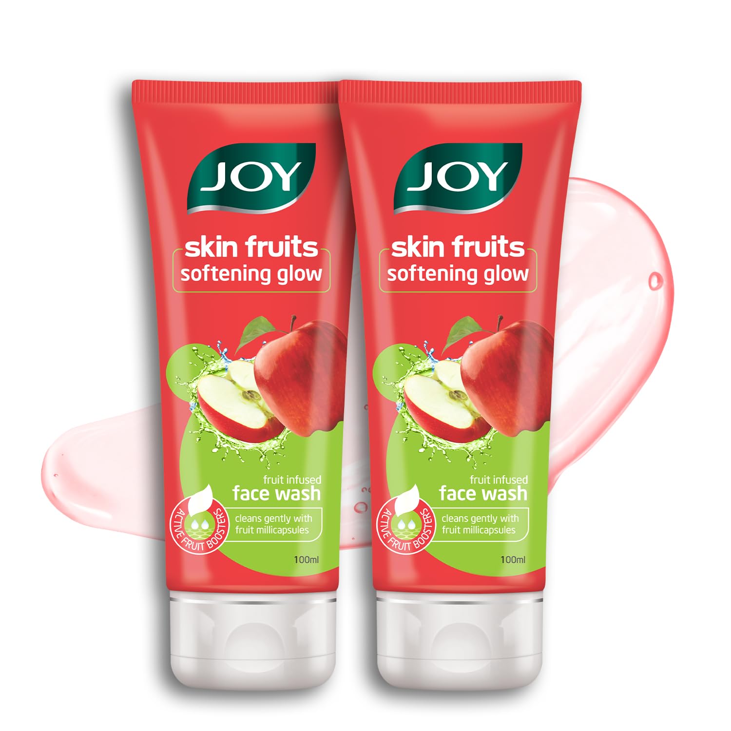 

JOY Гель для умывания Skin Fruits Apple для сияющей кожи 100 мл Упаковка из 2 штук | Увлажняющее, смягчающее, питательное средство для умывания для всех типов кожи