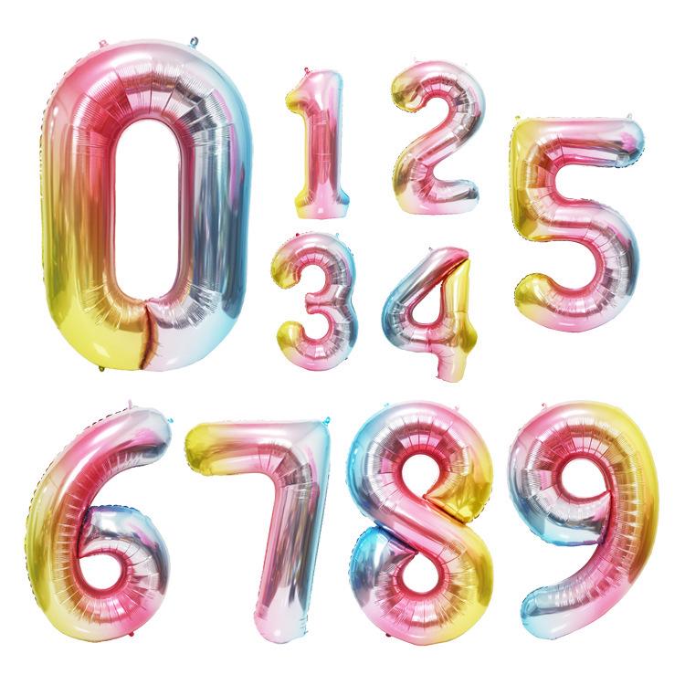40-inch Gradient Color Aluminum Foil Helium Balloon for Birthdays and Weddings 40-inch Gradient Number 1