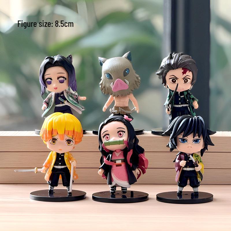 

Фигурки Клинок, рассекающий демонов: 6 Стилей Q-версия Танджиро и Незуко Модели Аниме Персонажей