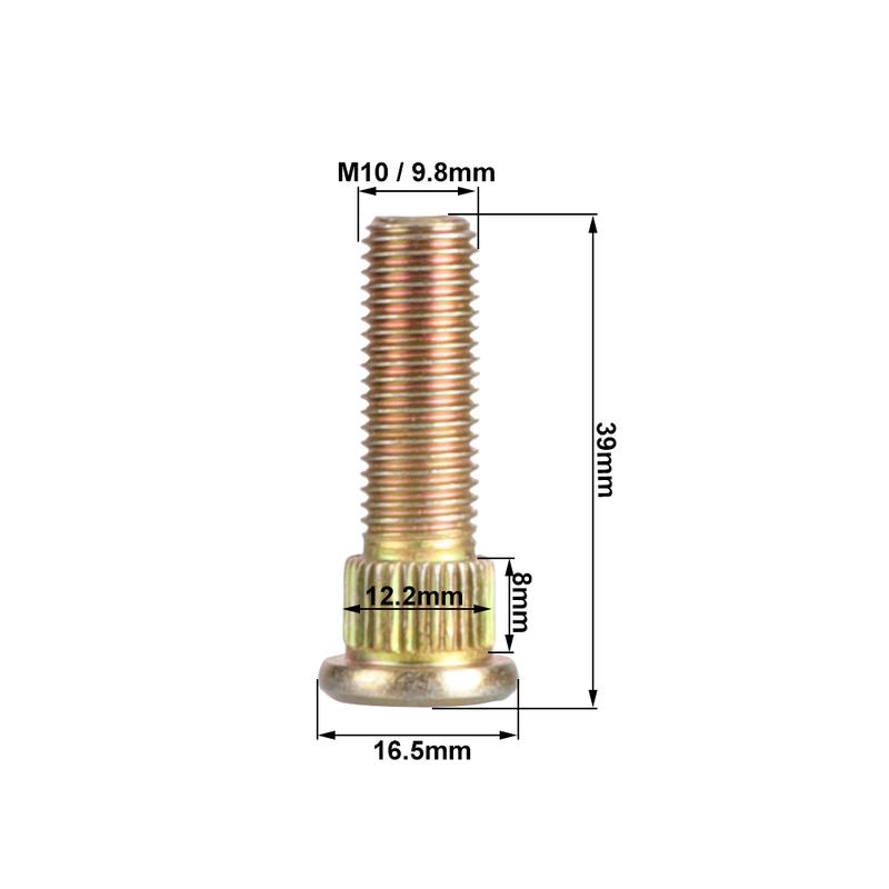 4 Pcs/lot Spline Screw M10*1.25 Wheel Hub Stud 10.9 steel for ATV UTV Buggy Kart Quad Bike Accessories