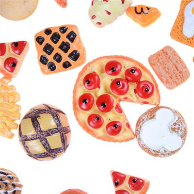 10Pcs Home Craft Mini Food Ornament Miniature Dollhouse Decor Hairpin Phone Diy