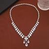 Elegante Set Collana e Orecchini a Goccia d'Acqua con Zirconia Cubica - Stile Classico Heavy Industry.