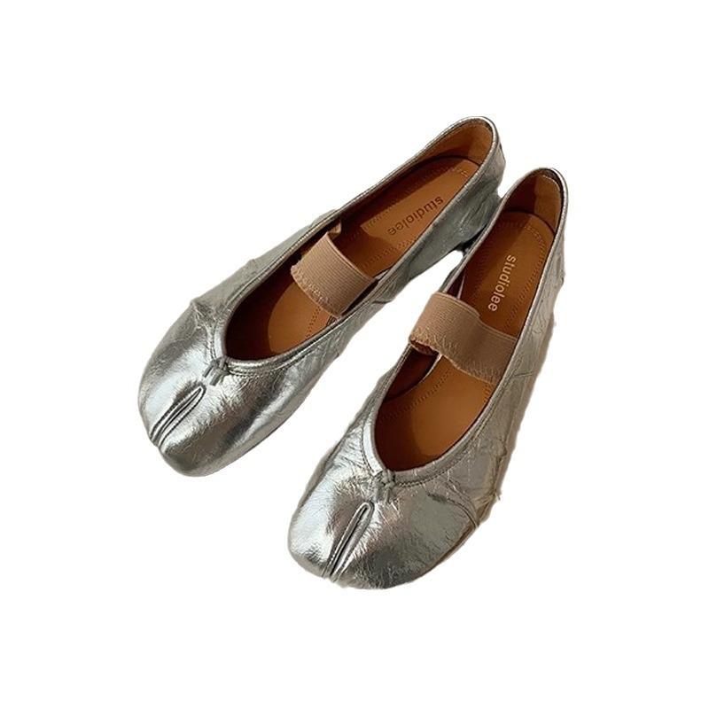 Grape mother studiolee Berlin dream~ sheepskin version fashionable soft split-toed shoes women's ballet pig's trotters