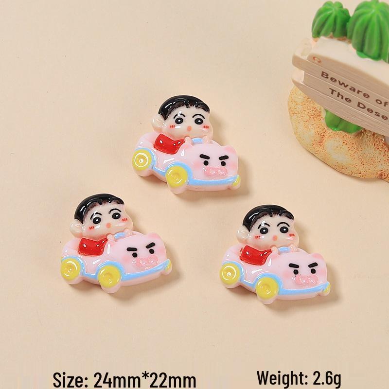 Resin Ornaments: Handmade Cartoon Hair Clips & Crocs Charms Featuring Cute Shin-chan.