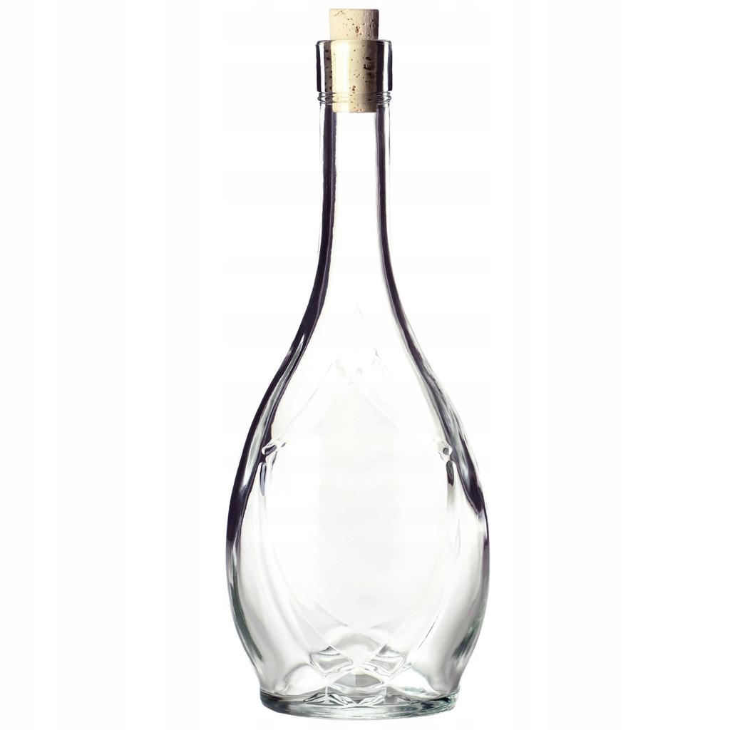 KADAX Glasflasche für Wein 500ml mit Korken Olivenöl Essig Schnaps Alkohol Likör