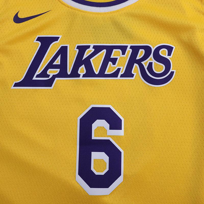 Nike Casual Sports Suit Nba Youth Los Angeles Lakers James 6 Breathable Quick-Dry Sports Vest Kids Sportswear Lakers-Yellow 3Z2B7BZ2P-LAK06