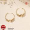 European and American Fashionable Screw Thread Bead Earrings - Versatile Copper Hoops for Women