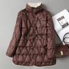 Autunno Inverno Donna Ultraleggero Piumino Lungo Piumino D'Anatra Bianca Femminile Monopetto Double Face