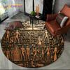 2025 New Ancient Egypt Hieroglyphic Mythology Wall Painting Glyph Round Carpet Rug for Bedroom Living Room Sofa,Decor Floor Mat