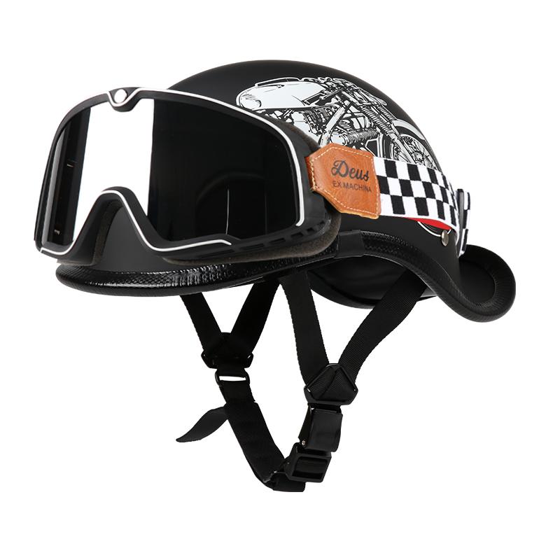 VGV Half helmet motorcycle helmet Electric Vehicle bike Riding Locomotive for Cruiser Retro Four seasons Unisex teenager child