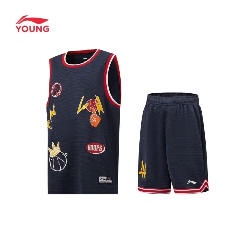 Li-Ning Kids' Unisex Quick-Dry Short Sleeve & Shorts Sportswear Set