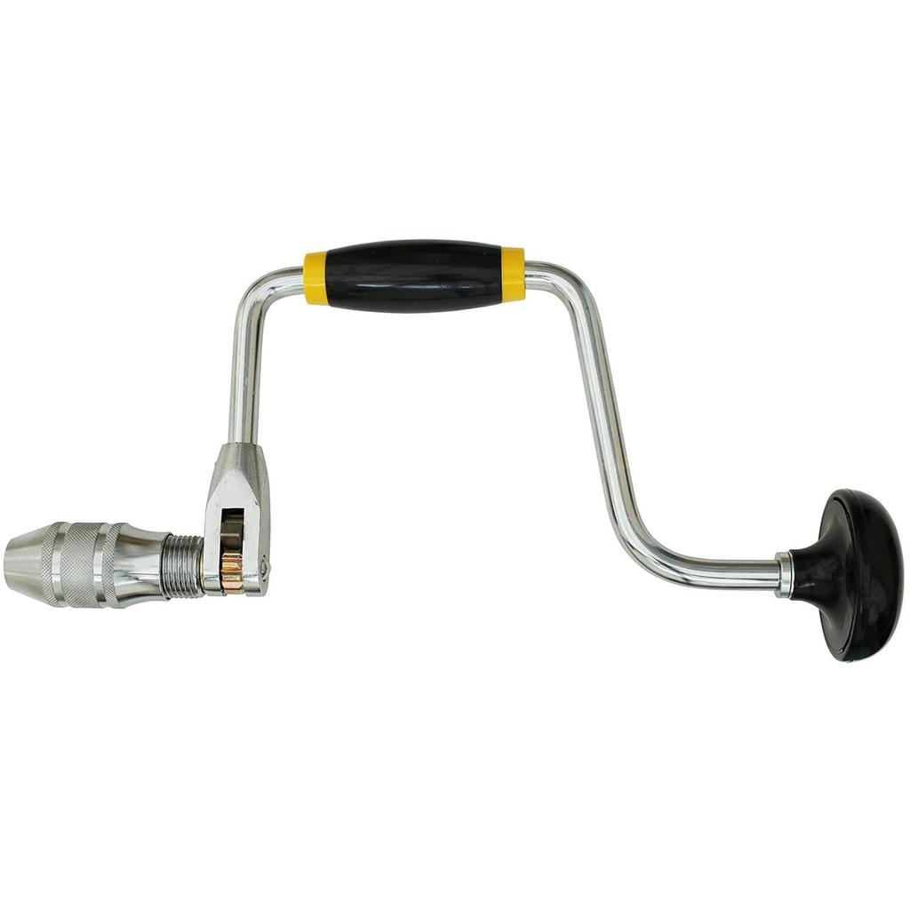 Hand Crank Drill with Comfortable Nonslip Handle Easy To Use Hand Punch Portable Tool for Wood Metal & Fiberglass