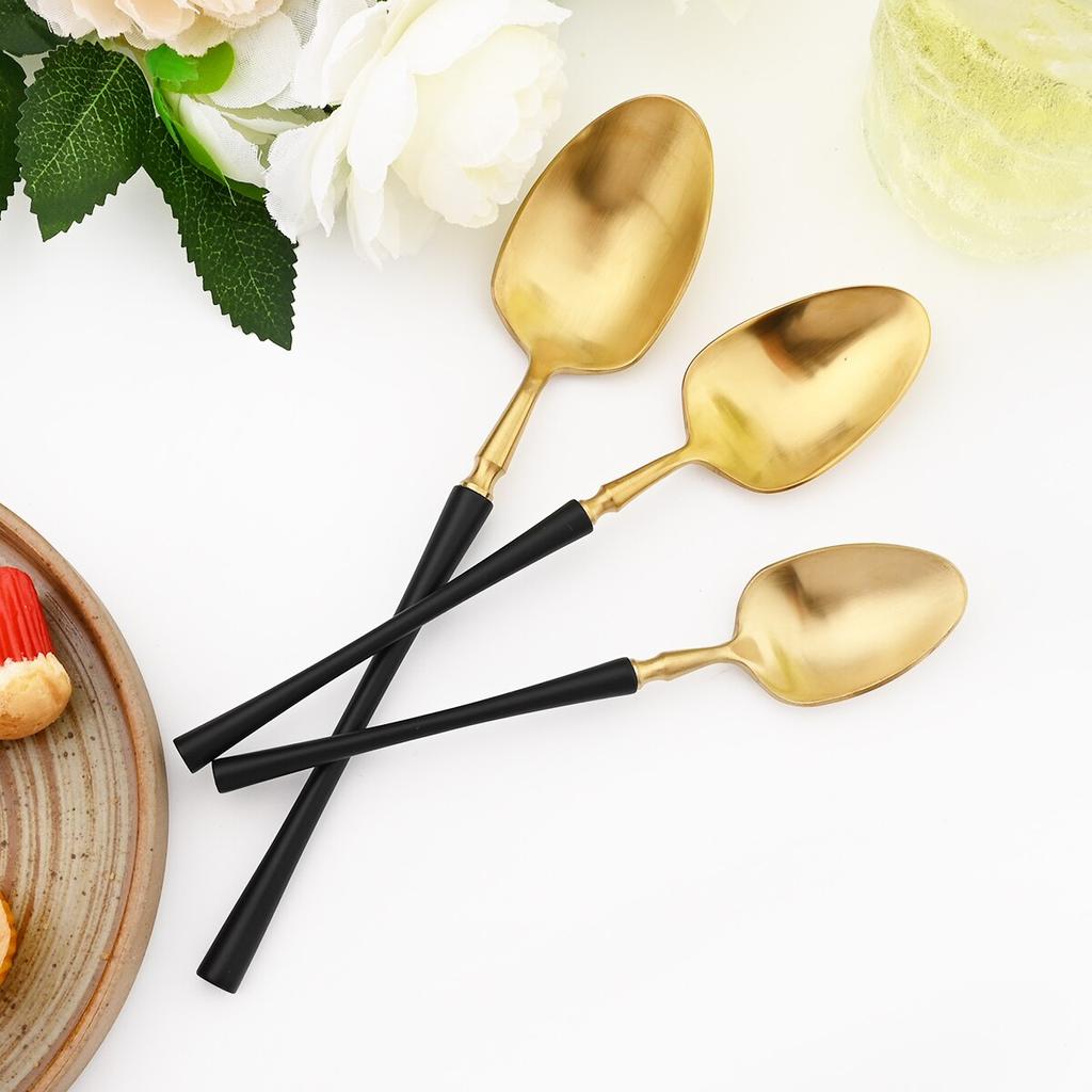 6Pcs White Gold Cutlery Set Western Tableware Set 304 Stainless Steel Dinnerware Dessert Fork Knives Spoon Kitchen Flatware Set